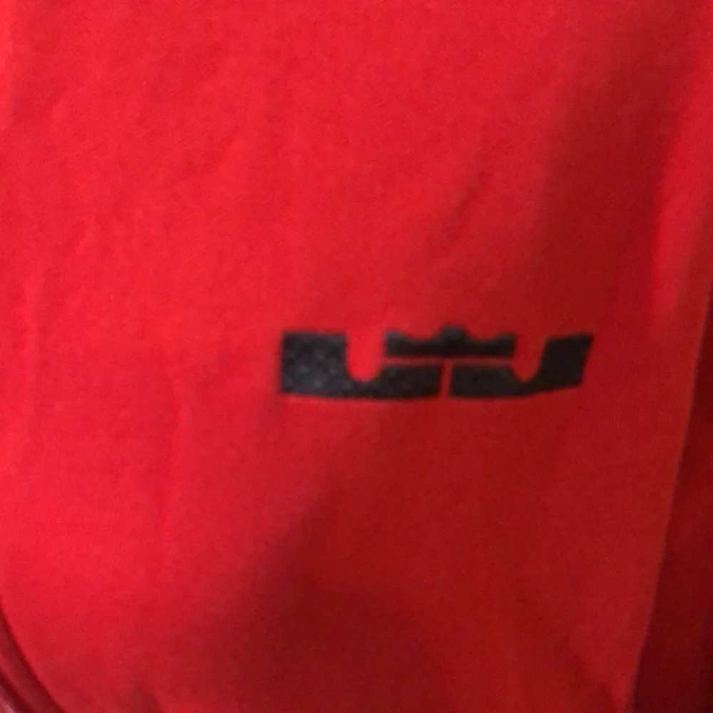 Nike Lebron sample red and dark gray zip up‎ jacket, size large